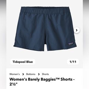 Patagonia Women’s Baggy 2.5” Shorts - Size S - Color Tidepool Blue